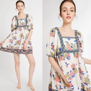 Tuckernuck || Mille Resort & Travel Liesl Babydoll Mini Dress Rose White XS